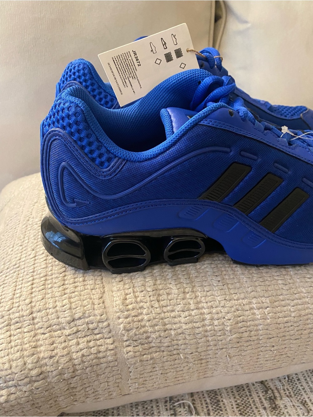New Men's Adidas Megaride O1 Casual Training Shoes Blue Black JR3672 - Picture 2 of 8
